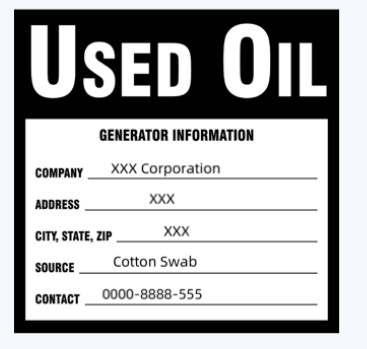 Exemple d'étiquetage des déchets dangereux pour les huiles usagées.png